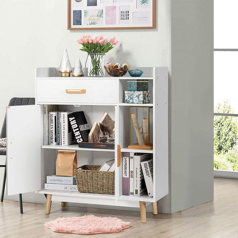 Minimalistic and Sleek Wooden Bookcase with Moveable Shelves and Sleek Finish