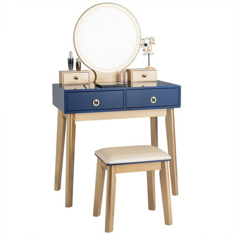 Upper Class Dressing Table with Mirror and Stool