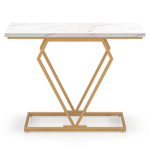 Stylish and Elegant Console Table with Golden frame and Geometric Design