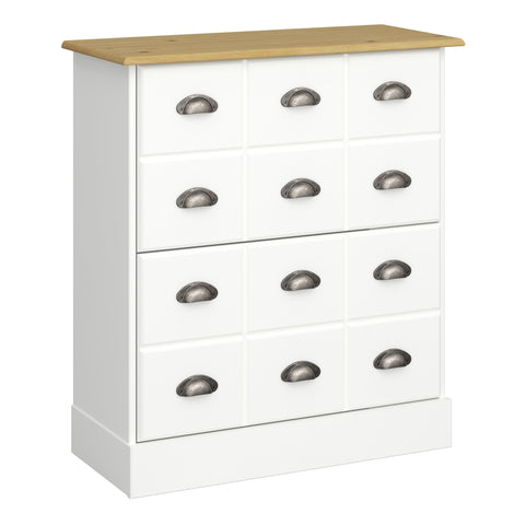Spacious Country Style Shoe Cabinet with Shelves and Storage Drawers in White