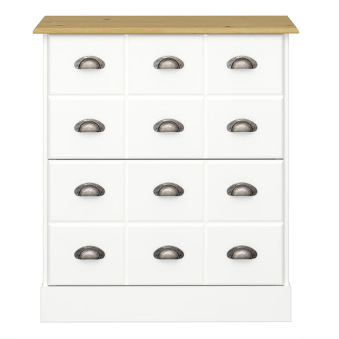 Spacious Country Style Shoe Cabinet with Shelves and Storage Drawers in White