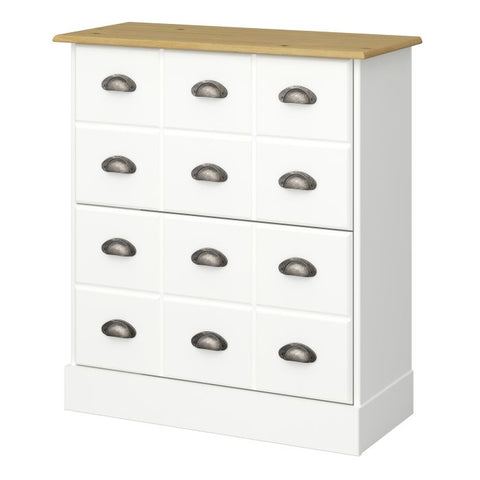 Spacious Country Style Shoe Cabinet with Shelves and Storage Drawers in White