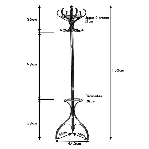 Practical Coat Rack with 360° Rotating Top and Stable Design