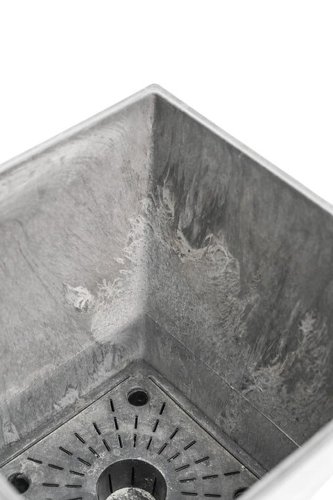 Lightweight Stone Composite Plant Pot with Square Base and Drainage in Grey