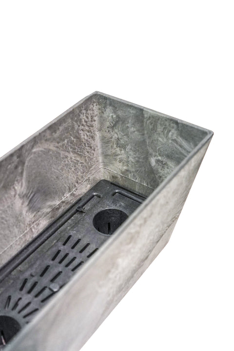 Lightweight Stone Composite Planter with Drainage System in Grey