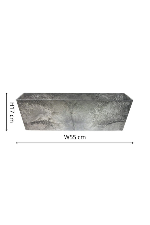 Lightweight Stone Composite Planter with Drainage System in Grey