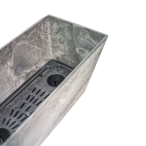 Lightweight Stone Composite Planter with Drainage System in Grey