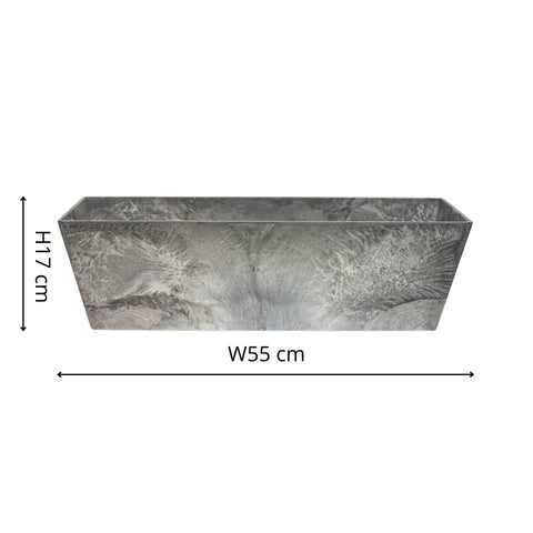 Lightweight Stone Composite Planter with Drainage System in Grey