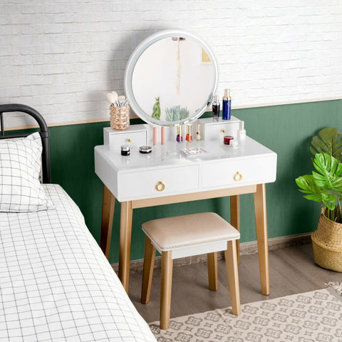 Upper Class Dressing Table with Mirror and Stool