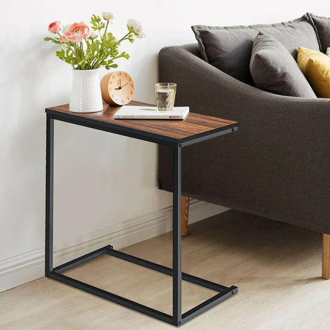Compact and Stylish Side Table with C-Shape and Industrial Design