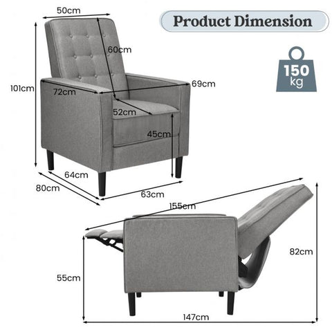 Royal Highbacked Armchair with Extendable Footrest