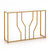 Elegant Multi-Function Entryway Table with Geometric Golden Frame and Faux Marble Table Top