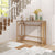 Elegant Multi-Function Entryway Table with Golden Frame and Faux Marble Table Top