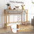 Elegant Multi-Function Entryway Table with Golden Frame and Faux Marble Table Top