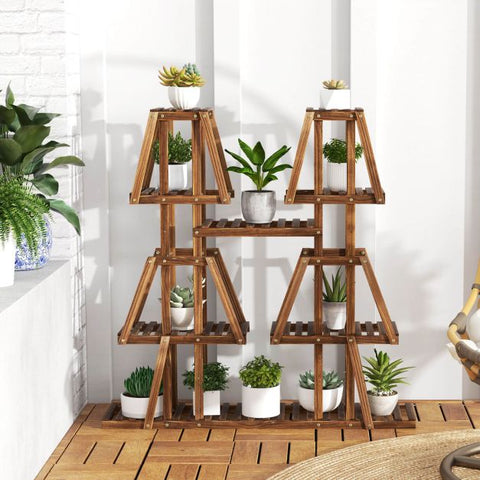 Garden Wooden Multipurpose Large Capacity 5 Tier Plant Rack