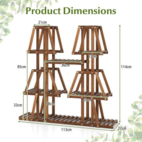 Garden Wooden Multipurpose Large Capacity 5 Tier Plant Rack