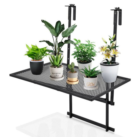 Patio Compact Desk Planter with Folding Design and Adjustable Height