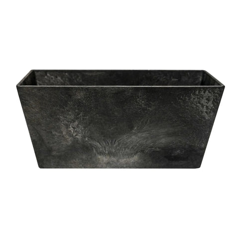 Lightweight Stone Composite Planter with Drainage System in Black