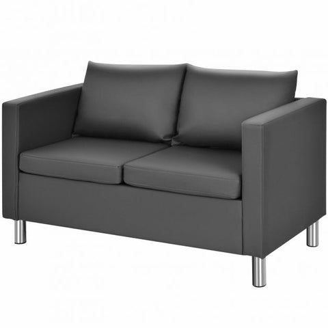 Modern PU Leather 2 Seater Sofa with 120cm Length in Dark Grey