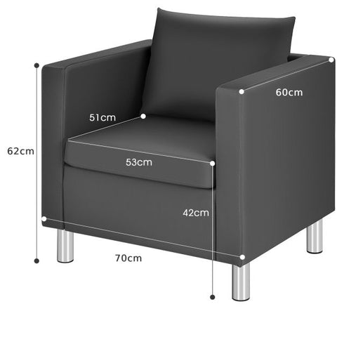 Classic Office Tub Chair with Sliver Legs in Dark Grey