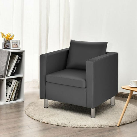 Classic Office Tub Chair with Sliver Legs in Dark Grey