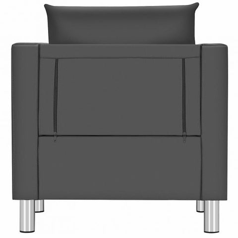 Classic Office Tub Chair with Sliver Legs in Dark Grey