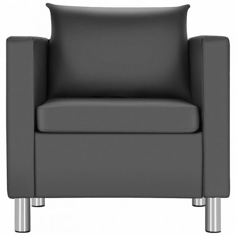 Classic Office Tub Chair with Sliver Legs in Dark Grey