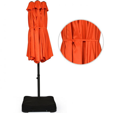 Garden 4.6m Crank Handle Umbrella Parasol with Double-Sided Design