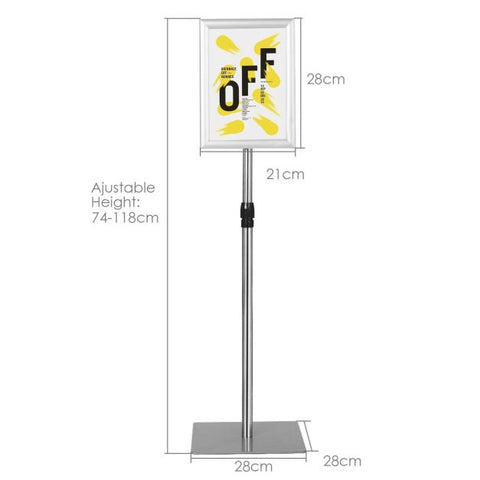 Adjustable A4 Pedestal Display with Protective Covering
