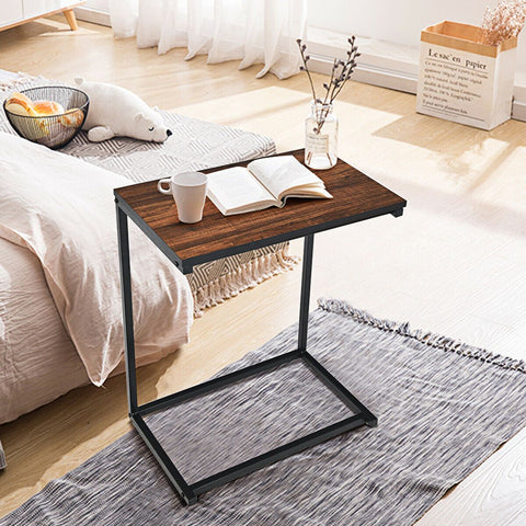 Compact and Stylish Side Table with C-Shape and Industrial Design