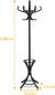 Elegant Classic Style Coat Rack with 12 Hooks and Umbrella Holder In Black
