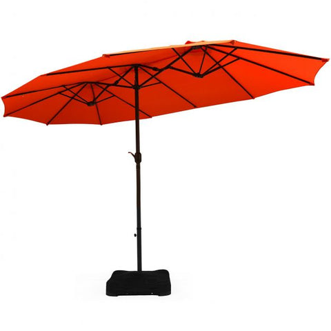 Garden 4.6m Crank Handle Umbrella Parasol with Double-Sided Design
