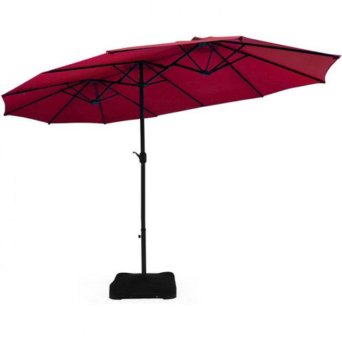 Garden 4.6m Crank Handle Umbrella Parasol with Double-Sided Design