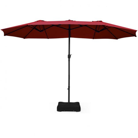 Garden 4.6m Crank Handle Umbrella Parasol with Double-Sided Design