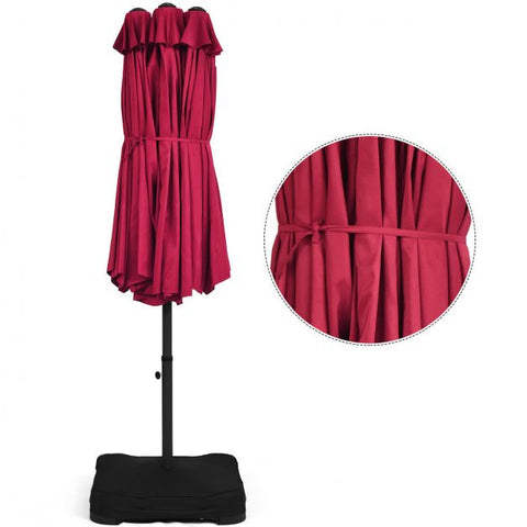 Garden 4.6m Crank Handle Umbrella Parasol with Double-Sided Design