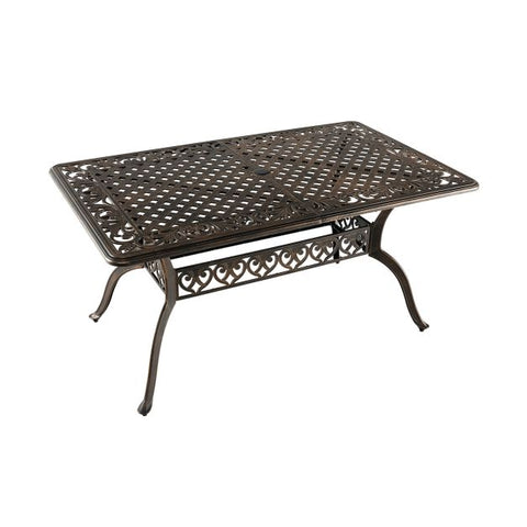 Outdoor 150cm Cast Aluminium Dining Table with Umbrella Hole in Bronze