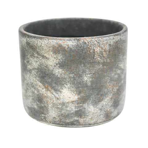 Versatile Round Indoor Planter with Dark Cement Finish