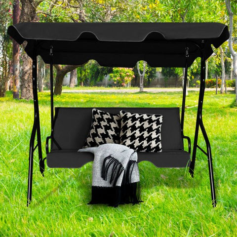 Summer Garden 2 Seater Swing Chair with Heavy-Duty Steel Frame and Canopy