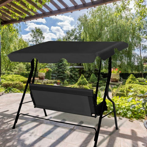 Summer Garden 2 Seater Swing Chair with Heavy-Duty Steel Frame and Canopy