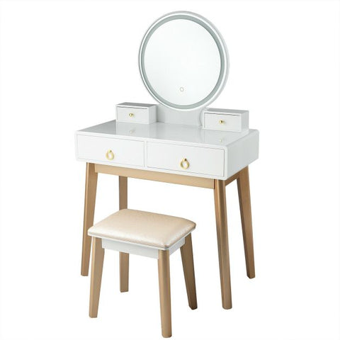 Upper Class Dressing Table with Mirror and Stool