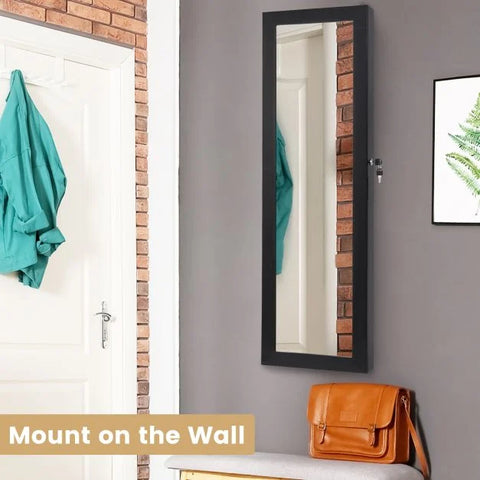 Practical Wall Mounted Jewellery Armoire with Lockable Feature and Multiple LED's