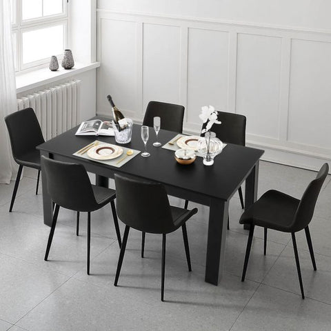Practical Dining Table with Capacity of 6-8 People in Black