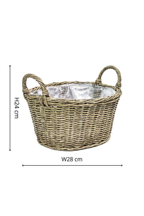 Rustic style Versatile Polyrattan Plant Basket
