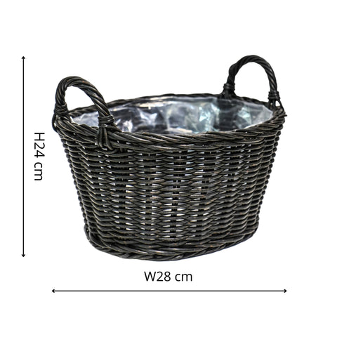 Rustic style Versatile Willow Polyrattan Plant Basket