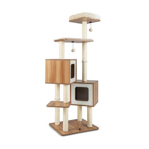 Elevate your Cat's World with a 163cm Tall Wooden Cat Tree