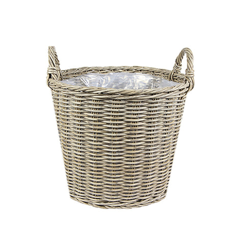 Natural Style Versatile Polyrattan Planter with Basket Shell