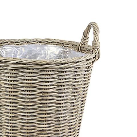 Natural Style Versatile Polyrattan Planter with Basket Shell