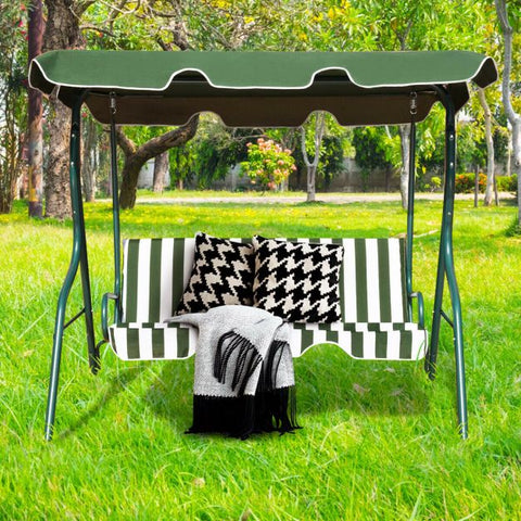 Summer Garden 2 Seater Swing Chair with Heavy-Duty Steel Frame and Canopy