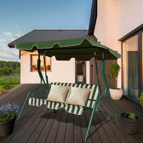 Summer Garden 2 Seater Swing Chair with Heavy-Duty Steel Frame and Canopy