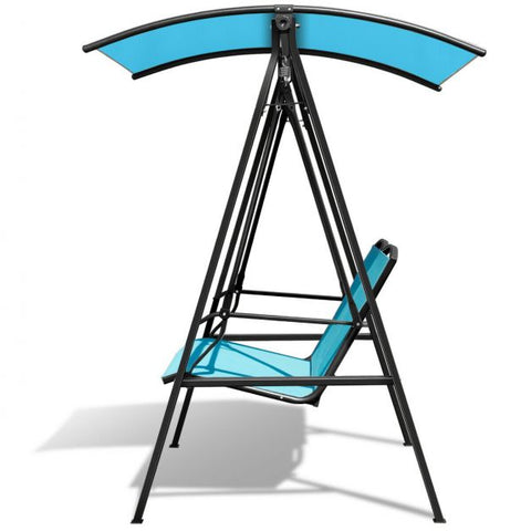 Summer Garden 2 Seater Swing Chair with Steel Frame and Adjustable Canopy in Tiffany